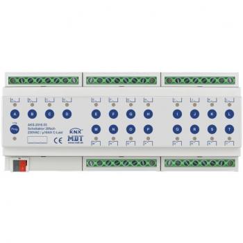 Actuador de conmutación KNX 20 salidas, 12TE, 16A, 230V AC, AKS-2016.03