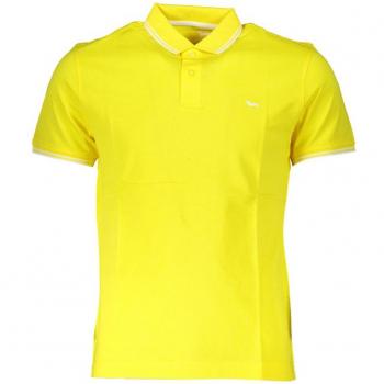Harmont & Blaine Men's Yellow Cotton Polo Shirt with Contrast Details and Logo Embroidery - Size XXL