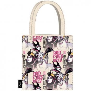 Bolsa shopping Disney villanas, material resistente, diseño con ilustraciones de villanas de Disney, tamaño grande, asas largas para facilitar el transporte