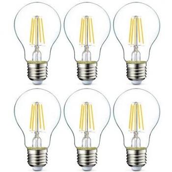 Amazon Basics Bombilla LED Esférica E27 con Filamento, 4.3W
