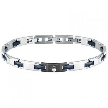 Pulsera de Hombre Maserati Cerámica y Acero, 18+3.5cm, Negro y Plateado