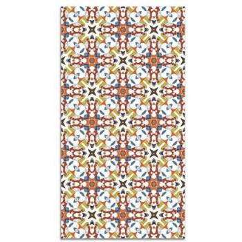 Alfombra Vinílica Antideslizante e Ignífuga Azulejo Hidráulico Tipo Oriental Original 120x170 cm - Alfombra de Cocina y Salón