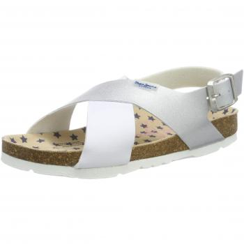 Pepe Jeans Bio Stars, Sandalias de Gladiador para Niñas, Silber