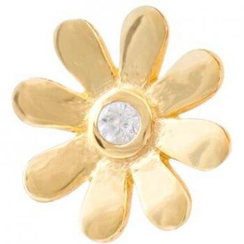 Piercing Earcandy Fleur de Plata 925 con Baño de Oro Amarillo 18k