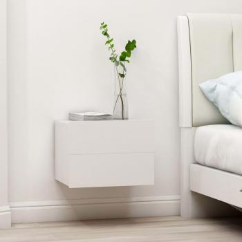 Mesita de noche blanca 40x30x30 cm madera multicapa contrachapada