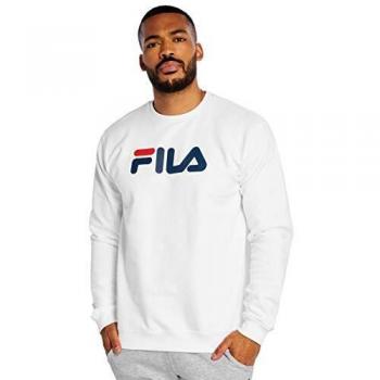 Fila Men's Bright White Long Sleeve Crewneck Sweatshirt - Size XS