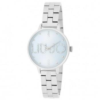 Reloj de mujer LIU JO modelo TLJ2039, acero inoxidable, esfera plateada, cronógrafo, resistente al agua hasta 30 metros, correa de malla milanesa