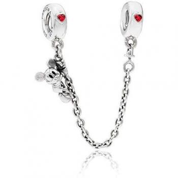 Pandora Cadena de seguridad Climbing Mickey 797173CZR, 50 mm, Plata, Cubic Zirconia,
