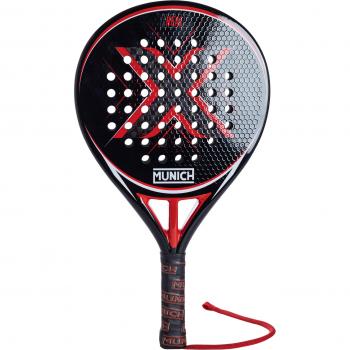 Pala de Pádel Munich X-HEAL con tecnología de absorción de impactos, superficie rugosa para mayor efecto en la bola, diseño ergonómico y ligero, fabricada con materiales de alta calidad para mejorar el rendimiento en la cancha