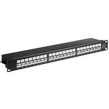 Panel de Conexiones Goobay CAT 6a, 19 (48,3 cm), 24 Puertos STP, Negro