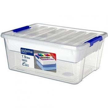 Sistema Storage Contenedor Polipropileno, con Bandeja, Plástico, Transparente, 24 cm