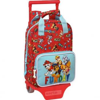 Mochila con Carro Infantil Paw Patrol Funday Safta Rojo y Azul Claro (20 x 28 x 8 cm)