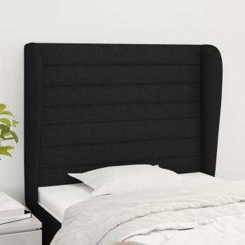 Cabecero con orejas de tela negro 103x23x118/128 cm Vidaxl