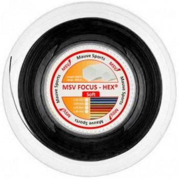 MSV Focus-Hex Soft Saitenrolle 200m-Schwarz Cuerda de Tenis, Unisex Adulto, Negro