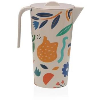 Jarra Versa Moderno de Polietileno RPET con Diseño de Girasol - 21,8 x 12,2 x 18,7 cm, Color Blanco