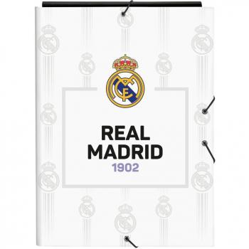 Carpeta de Cartón con Solapas Real Madrid C.F. Negra y Blanca