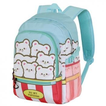 Mochila Popcorn Oh My Pop! 44cm adaptable, color azul, dimensiones 31 x 44 cm, capacidad de 24 litros