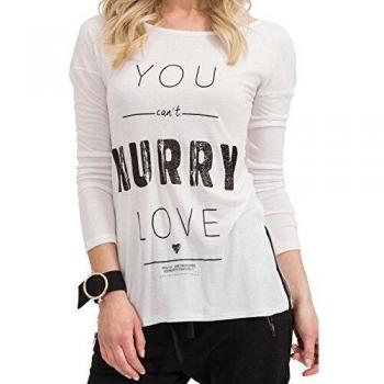 trueprodigy Casual Mujer Marca Camiseta Manga Larga con impresión Estampada Ropa Retro Vintage Rock Vestir Moda Cuello Redondo Manga Larga Slim fit Designer Top Shirt, Colores:White, Tamaño:XL