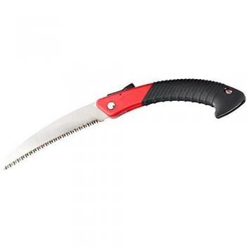 AGT Sierra: Sierra plegable manual WKS-180 fabricada en acero al carbono con dientes trapezoidales, 180 mm