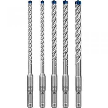 Bosch Set de Brocas SDS Plus-7X de 6/6/8/8/10 Mm para Martillo Perforador - 5 Unidades