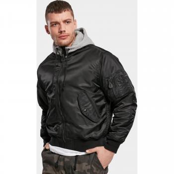 Chaqueta Bomber MA1 Sweat Hood de Brandit para Hombre - Negro/Gris - Tallas S a 5XL