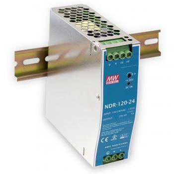 Fuente de alimentación MEAN WELL NDR-120-48, tipo carril DIN, 1 salida, 48V DC, 2.5A, potencia de 120W