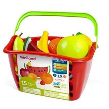 Miniland Cestita Fruta, 15 Piezas (30765