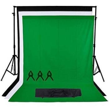Phot-R 2 x 2,26 m Sistema de Apoyo contexto Photo Studio con 3 x 1,6 x 3 m de fondo no tejida de color y lleva la caja