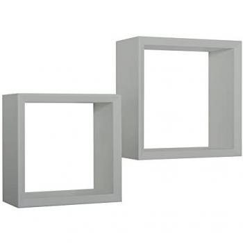 Estantes cúbicos de pared mod. Ginevra - Conjunto de 2 piezas en color gris guijarro