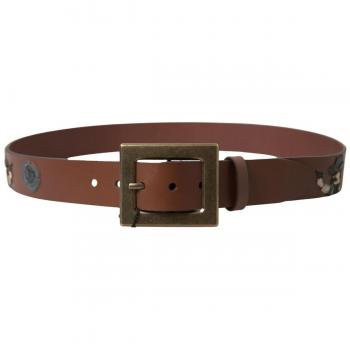 Dolce & Gabbana Brown Leather Square Buckle Belt - 100 cm / 40 Inches