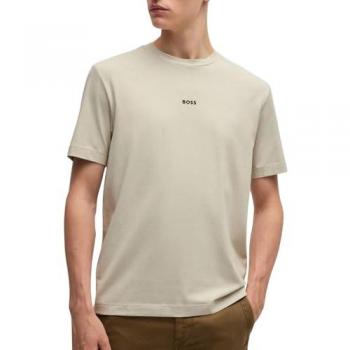 Camiseta Relaxed Fit Hugo Boss Tchup Beige con Logo para Hombre - Talla S