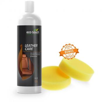 Limpiador de cuero para los asientos del coche, con esponja gratis, incoloro, para piel verdadera, piel sintética, piel lisa, combina crema de alta calidad con impregnación, botella de spray de 500 ml