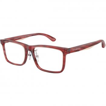 Emporio Armani EA3227F Asian Fit 6053 Armazones para Hombre Cristal, Lentes Recetadas Para Hombre Transparentes, Gafas Recetadas para Hombre Cristal