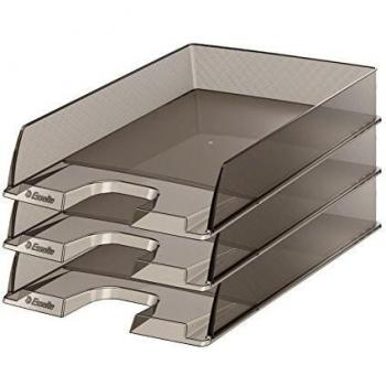 Bandeja Organizadora A4 Europost Transparente Gris Ahumado - Pack de 10 Unidades