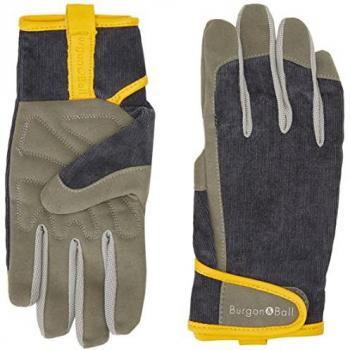 Burgon & Ball Men's Gardening Gloves Slate Corduroy - Medium/Large, Personalised Option Available