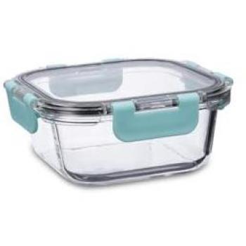 Fiambrera Hermética Quid Purity Cuadrada 530 ml Transparente Vidrio (12 Unidades)