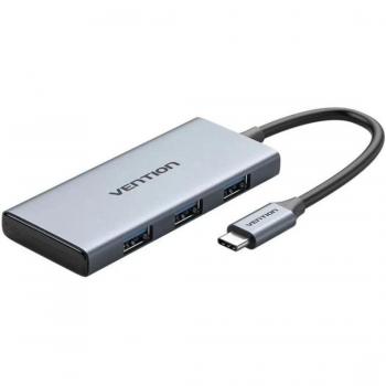 VENTION - Docking USB Tipo-C TOOHB/ 1xHDMI/ 3xUSB/ 1xLector Tarjetas SD y MicroSD/ Gris