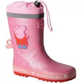Botas de Agua Wellington Regatta Infantil Peppa Pig Dinossauro con cordón ajustable y diseño de dinosaurios para niños y niñas