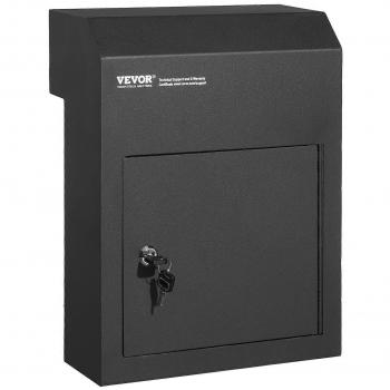 Vevor Heavy Duty Through The Door Key Drop Box with Lock, Black Steel Mailbox for Secure Deliveries
