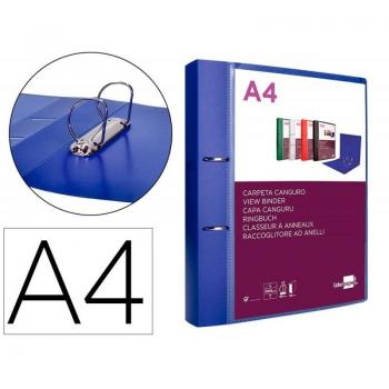 Carpeta Liderpapel Canguro 2 Anillas 40 mm Mixtas Polipropileno DIN A4 Azul Translúcido