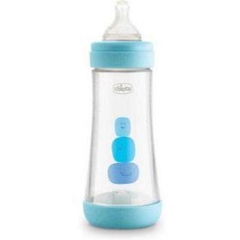 Biberón Chicco Perfect5 de Plástico con Tetina de Silicona Azul para 0m+ con Flujo Lento 150ml