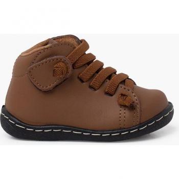Botas de bebé niño de piel lavable con cordones elásticos
