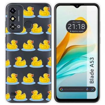 Funda Silicona Transparente con Diseño de Pato para ZTE Blade A53