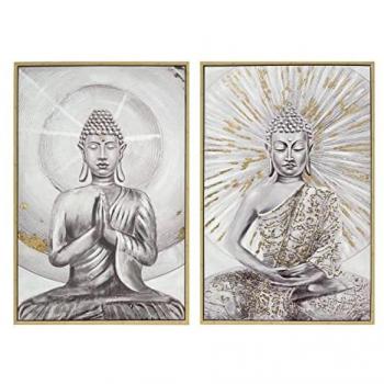 Cuadro Oriental Buda DKD Home Decor (80 x 4 x 120 cm) - Set de 2 Unidades