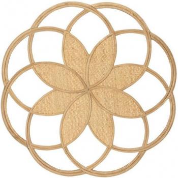 Fíjalo Decoración de Pared en Ratán Natural para un Toque Elegante (81 x 1 x 81 cm)