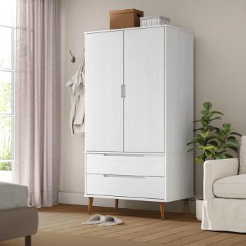 Armario MOLDE Blanco 90x55x175 cm en madera maciza de pino