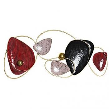 Decoración de Pared DKD Home Decor Metal Rojo Negro Dorado (123 x 10 x 65 cm)
