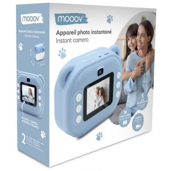 Cámara Fotográfica Instantánea Infantil Mooov 477522 Azul con Pantalla de 2,4″ y 2 Rollos de Papel Fotográfico