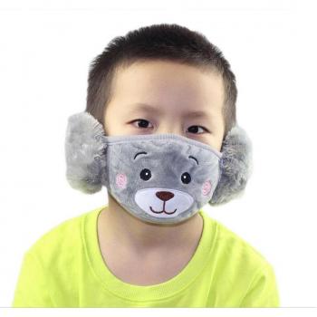 1pcs niños Earloop cara boca mask-windproof polvo Cartoon forro polar invierno cálido Máscara con orejeras con auriculares