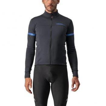 Maillot Castelli Manga Larga Fondo 2 Fz Negro Claro Azul Reflectante - XXL